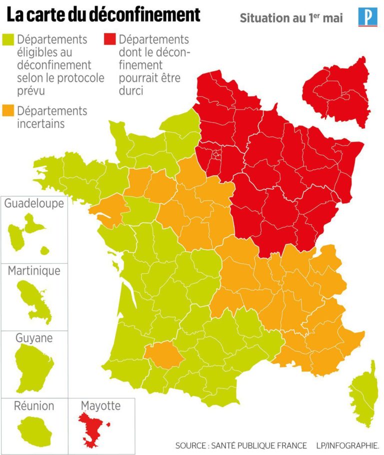 Covid-19/França. Mais de 24.500 mortos (total). Publicado segundo mapa do vírus