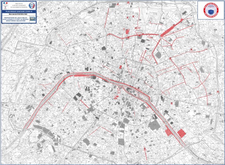 Veja aqui o mapa das zonas de Paris onde é obrigatório o uso de máscara – Covid-19