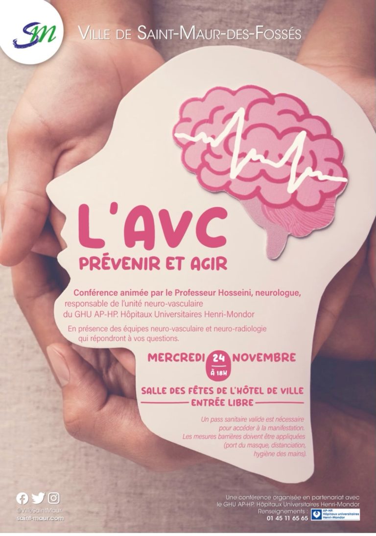 Informe-se sobre o AVC. Prevenir e agir. Conferência na Câmara de St. Maur-des Fossés. Hoje, 18h