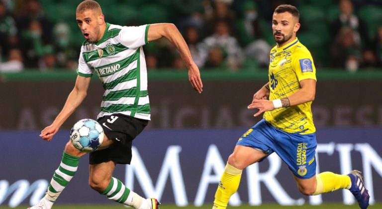 &lsquo;Bis&rsquo; de Slimani na segunda parte vale três pontos ao Sporting na receção ao Arouca