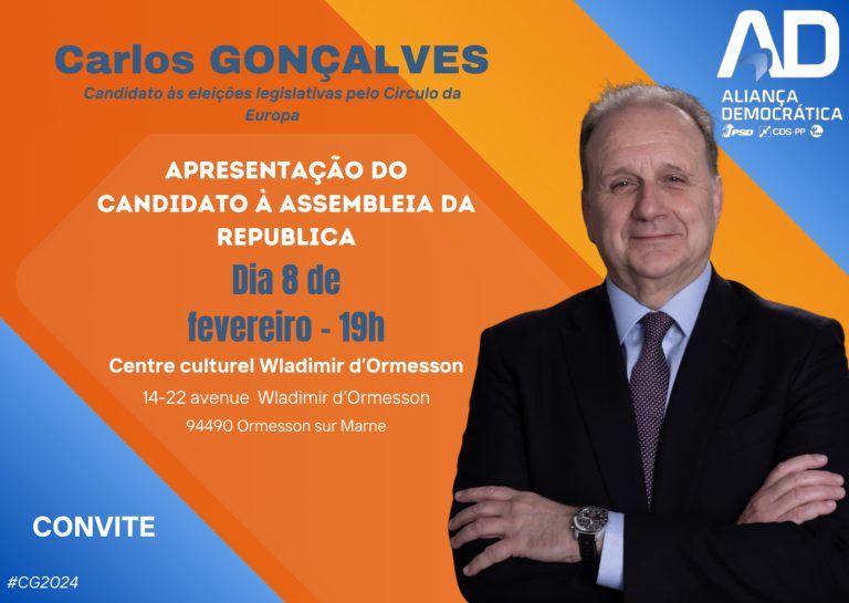 Legislativas/Portugal/Europa: Carlos Gonçalves apresenta candidatura em França. Duelo com Paulo Pisco repete-se