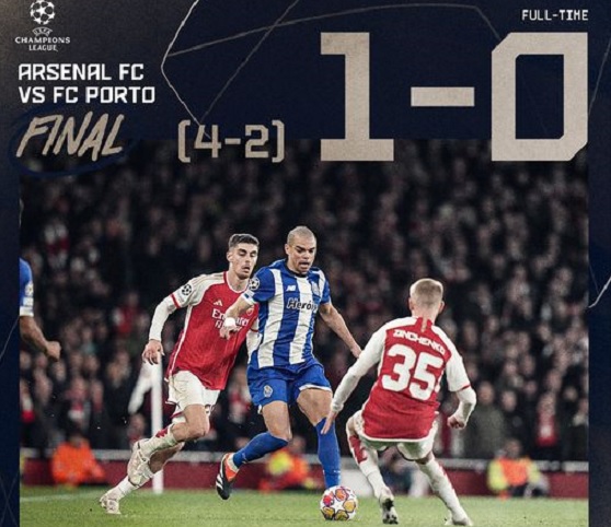 FC Porto eliminado pelo Arsenal nos penáltis nos oitavos de final da ‘Champions’