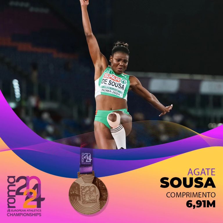 Atletismo/Europeus: Agate Sousa conquista bronze no salto em comprimento