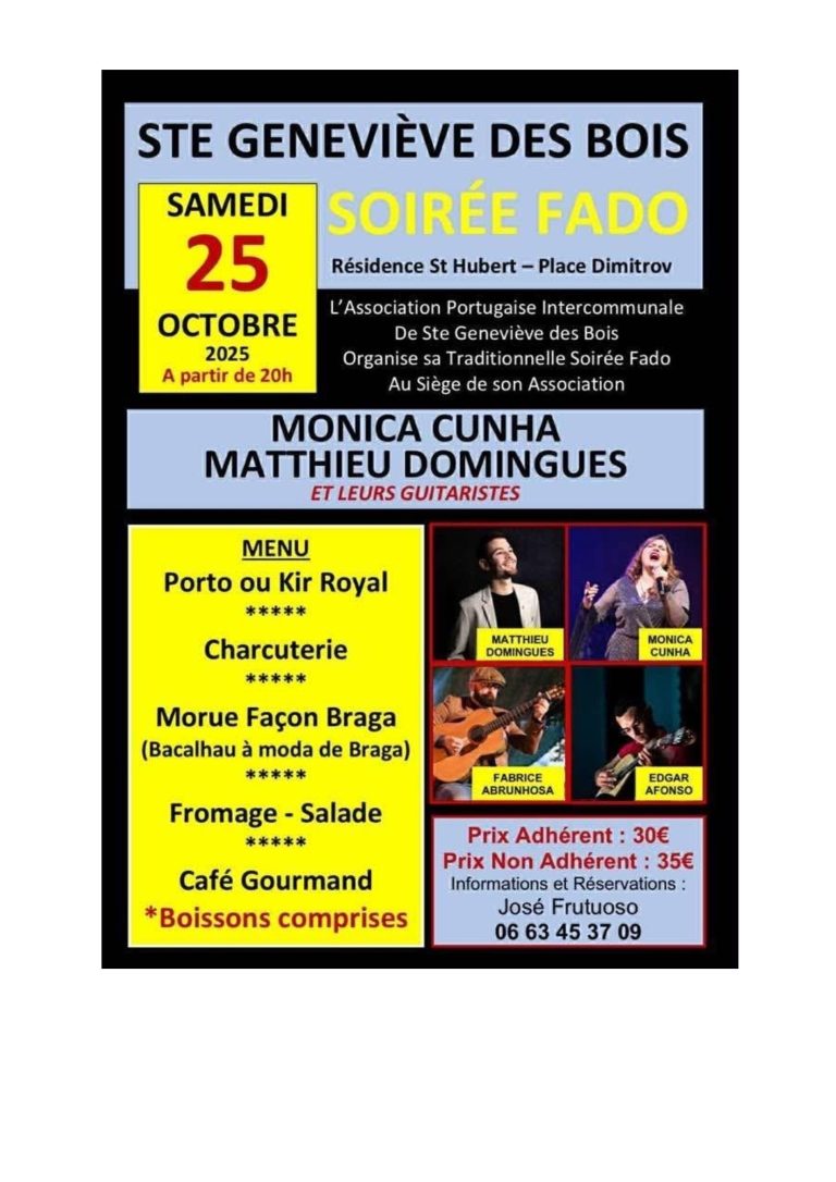 JANTAR COM FADO, STE. GENEVIEVE DES BOIS