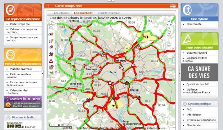 Queda de neve e formação de gelo provocaram recorde histórico de engarrafamentos na região da Île-de-France