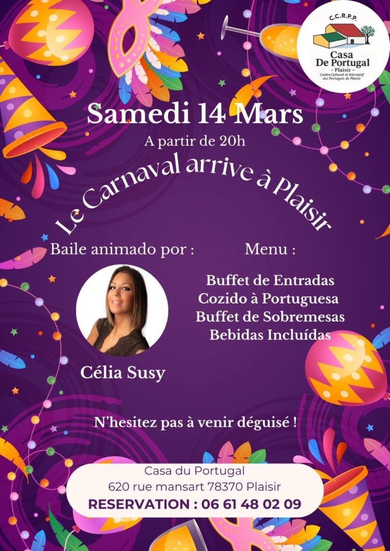 JANTAR CARNAVAL COM BAILE, PLAISIR