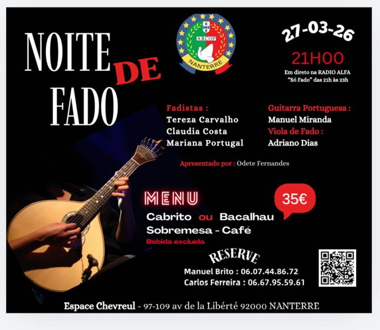 NOITE DE FADO COM JANTAR, NANTERRE