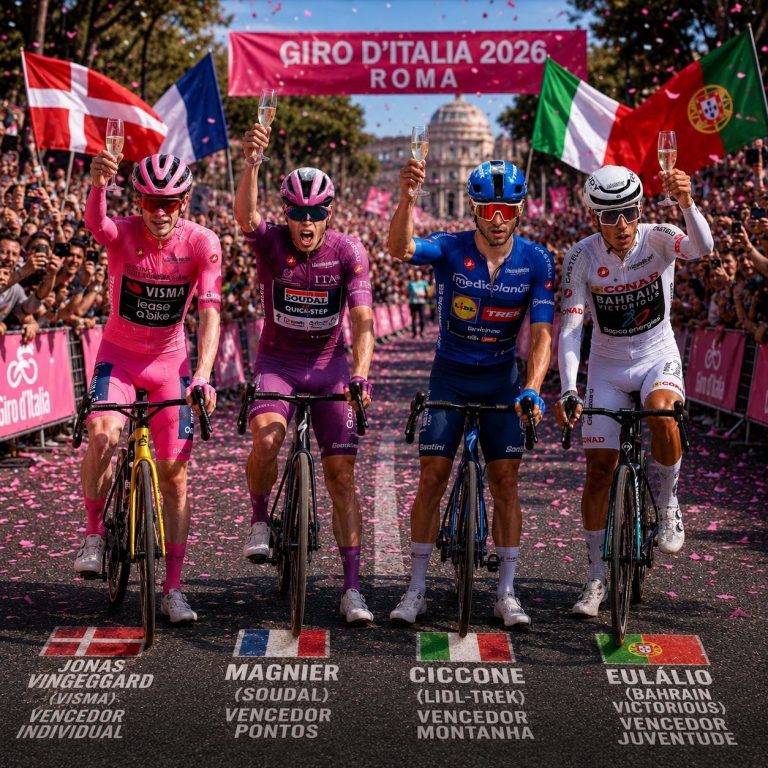 Giro: Vingegaard é o oitavo a ganhar as três &lsquo;grandes&rsquo;, Eulálio conquista a juventude