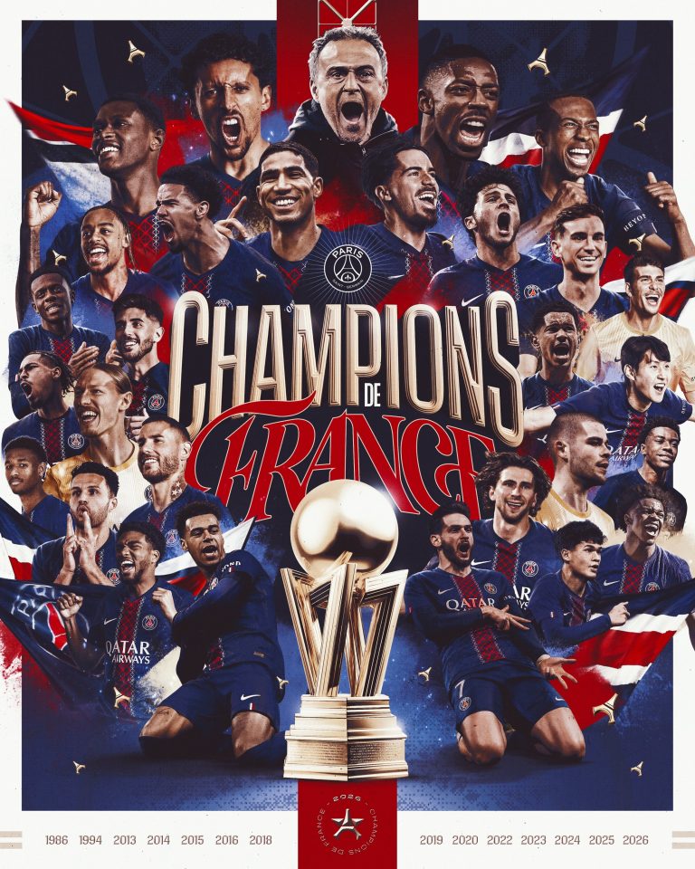 Paris Saint-Germain conquista 14º título de campeão francês, o quinto seguido